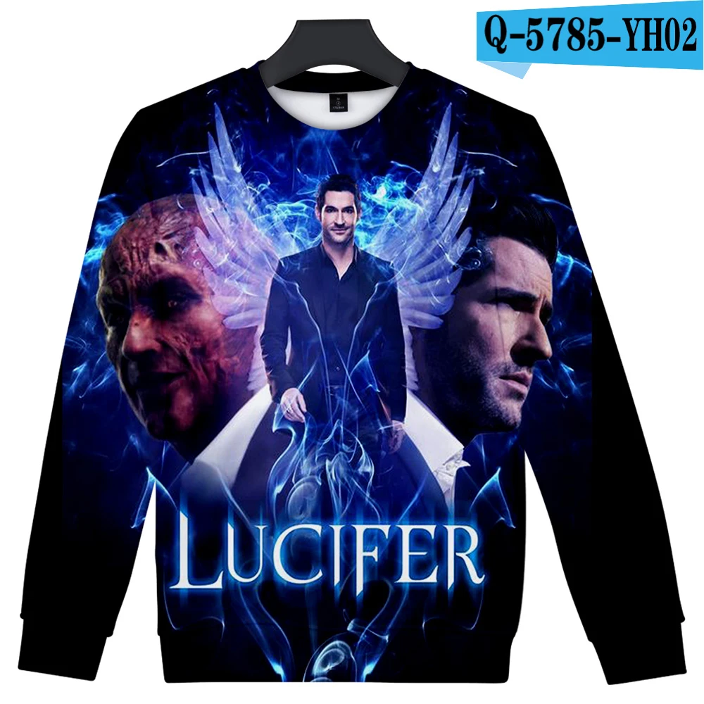 3D Горячая Lucifer Толстовка Lucifer Morningstar толстовки хороший открытый пуловер Толстовка Осень мужские длинные толстовки - Цвет: 3D