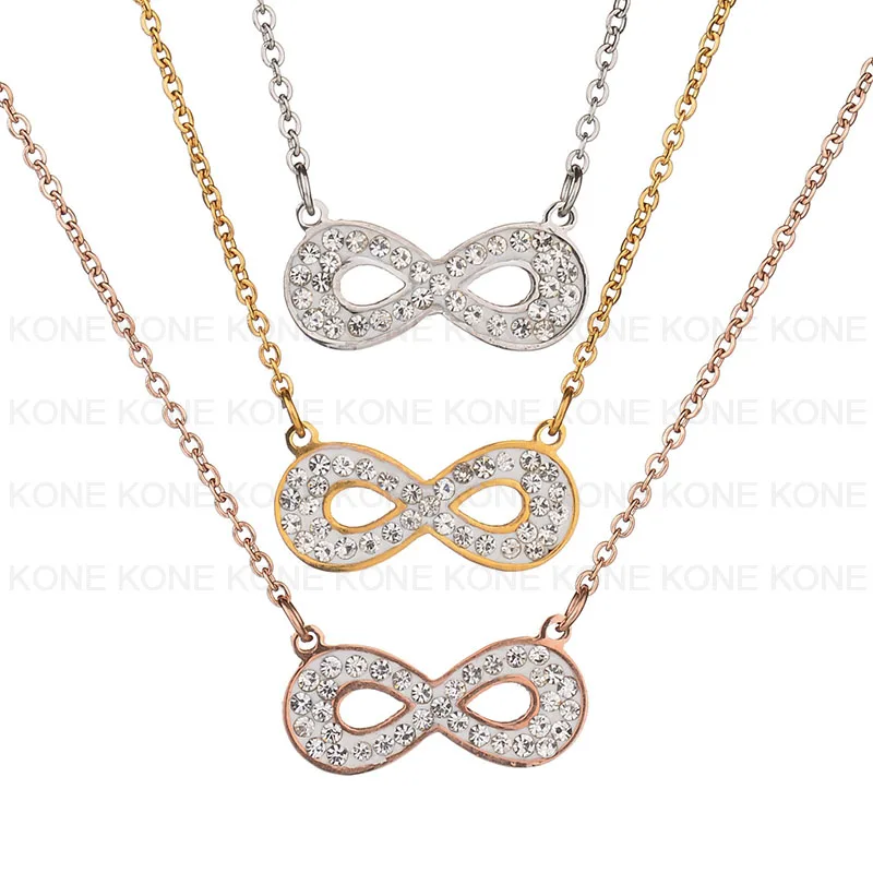 Женское ожерелье и кулон из нержавеющей стали UZONE бесконечное Ювелирное