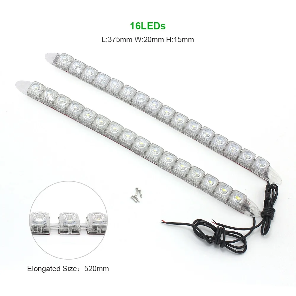 16 LEDs ANBLUB автомобильный COB светодиодный противотуманный светильник дневные ходовые огни 12 В 6 8 10 12 14 16 18 20 светодиодный s авто Универсальный гибкий DRL ленточный светильник s - Цвет: 16 LEDs