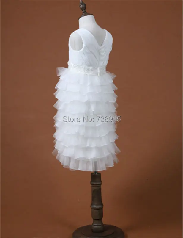 Regular 2017 New Arrival White Tulle Sleeveless Flowers Flower Girl Children Dresses Prom Dress ZZ BRIDAL | Свадьбы и торжества