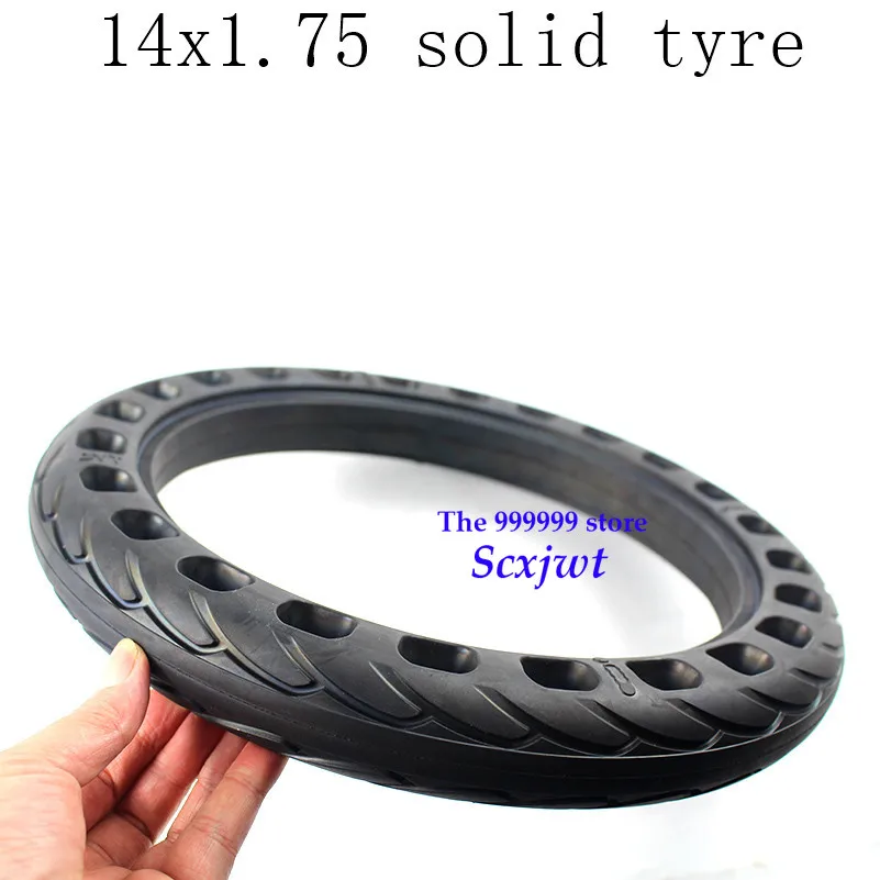 

Hot sale 14inch lithium tram bicycle tyre with Good quality 14x1.75 bicycle electric bicycle explosion-proof solid tire