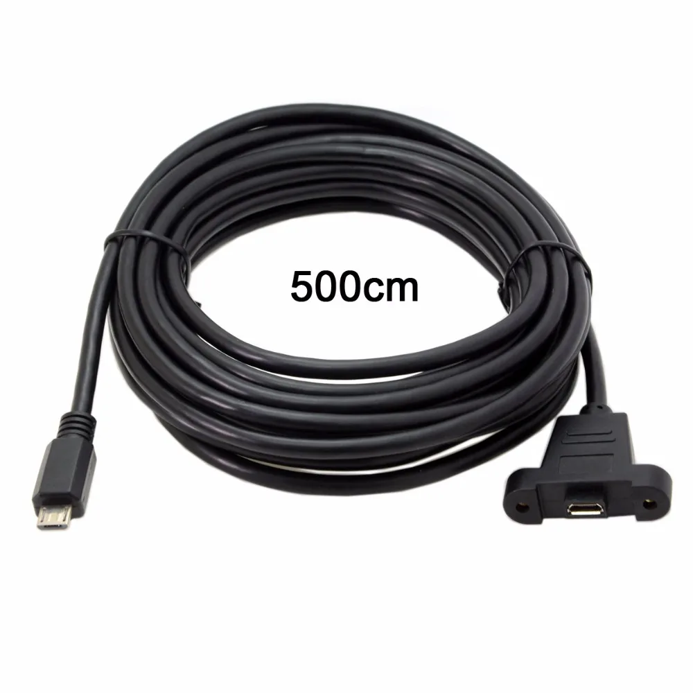 Micro USB 2 0 разъем для Женский Удлинительный кабель 300 см 50 с отверстием крепления на