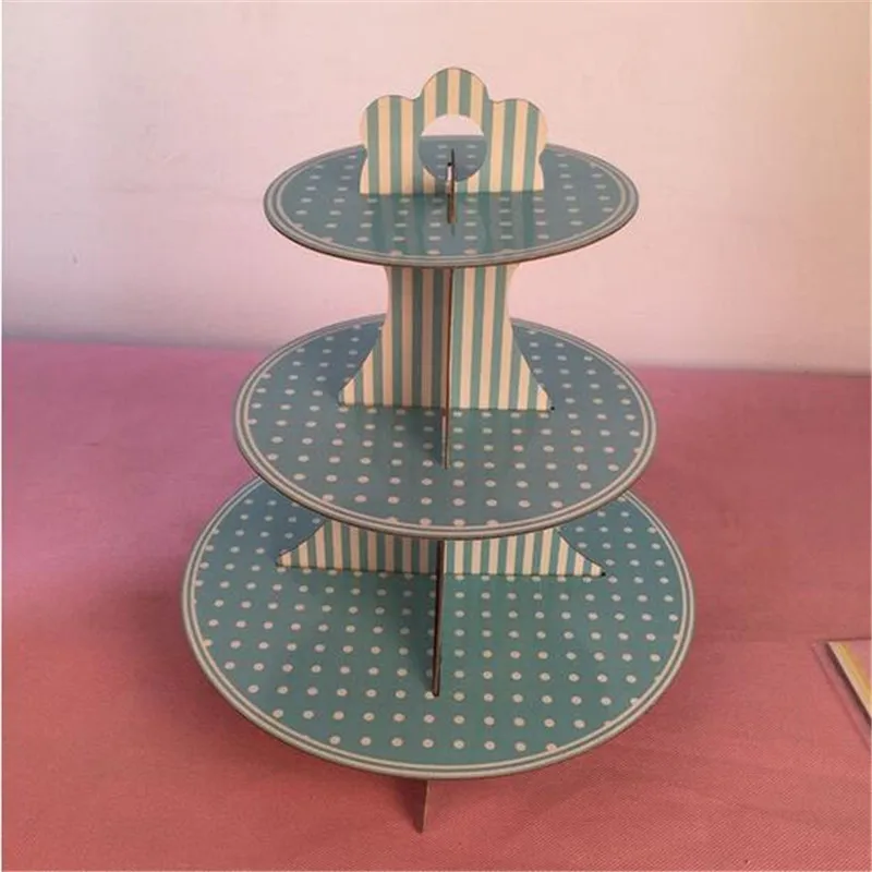 3 Уровня Картон торт подставка для свадебного торта пластина Дисплей держатель