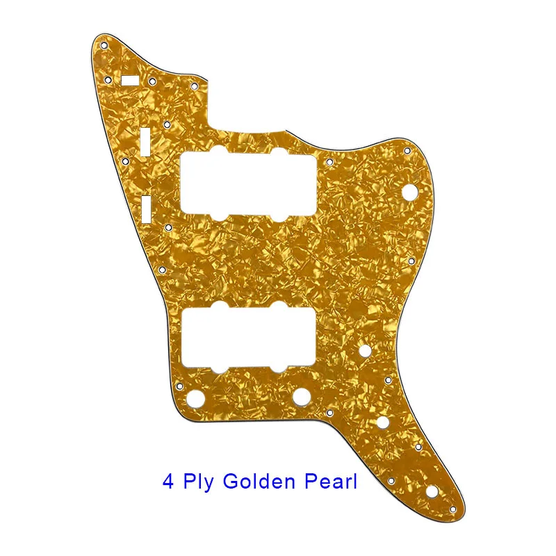 Pleroo аксессуары для гитары pickguards костюм для fender US Jazzmaster гитара 13 отверстий царапина пластина лучшее качество для замены - Цвет: 4 ply golden pearl