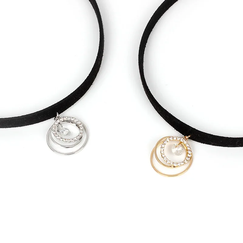 DoreenBeads модное серебряное Золотое геометрическое ожерелье-чокер черная бархатная