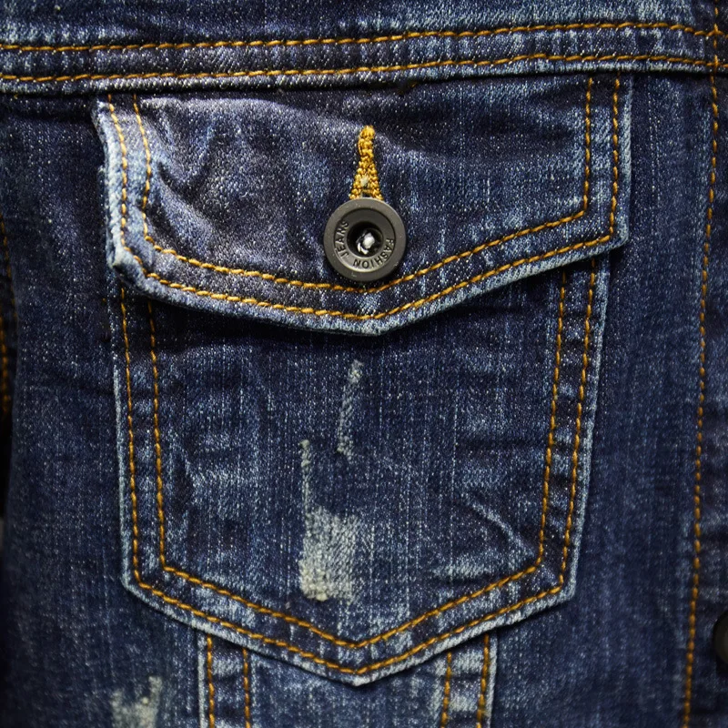 Для мужчин джинсы Куртки осень и зима Новая модная Ретро Модные одежда