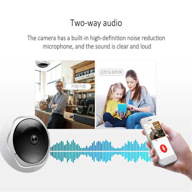 Ip камера открытая Wifi HD 360 градусов панорамная 2МП рыбий глаз CCTV наблюдения ночное
