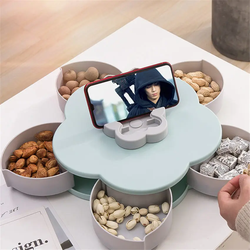 Творческий цветок лепесток блюдо для фруктов и конфет коробка хранения 5 сеток