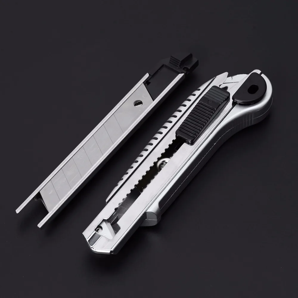 

Stainless Steel Wall Paper Cutting Utility Knife Cutter Razor Blade Retractable knife School Office Supplies Art Tools C26