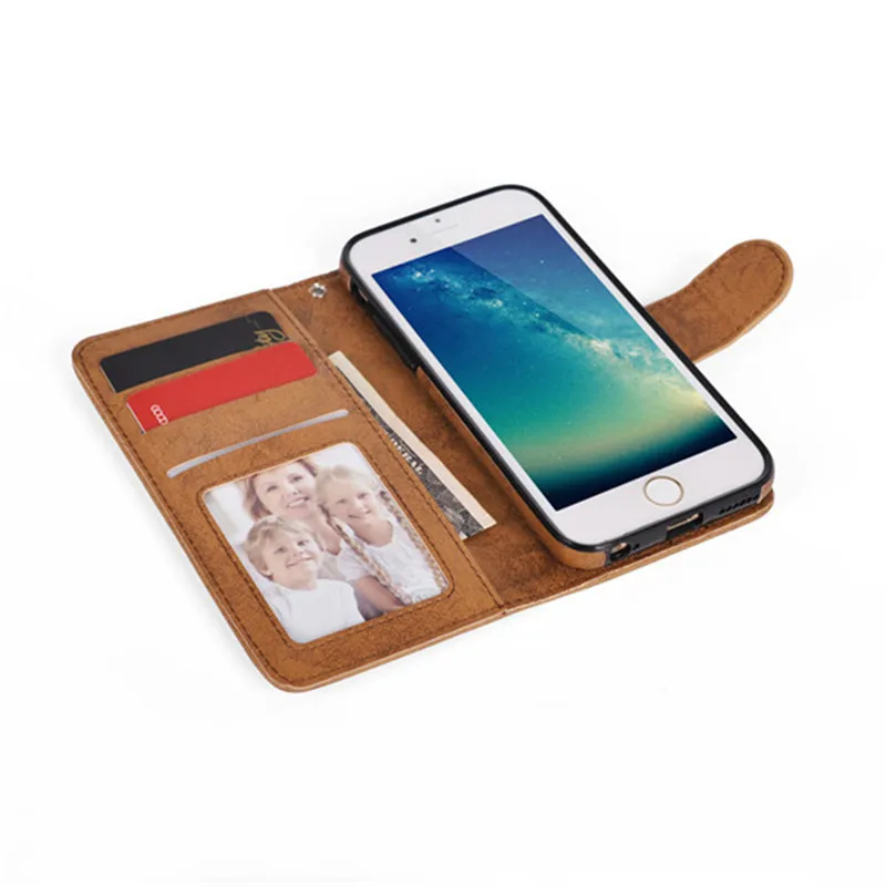Lancase крышка для iphone 8 чехол кожаный бумажник съемный hoesjes Plus Магнитная Телефонные