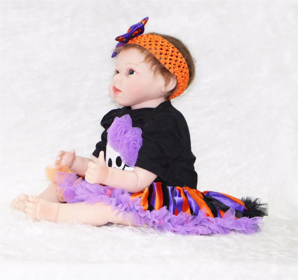 

Reborn babies dolls toys for children 22" realistic girl silicone doll cloth body soft touch girl bebe gift reborn bonecas