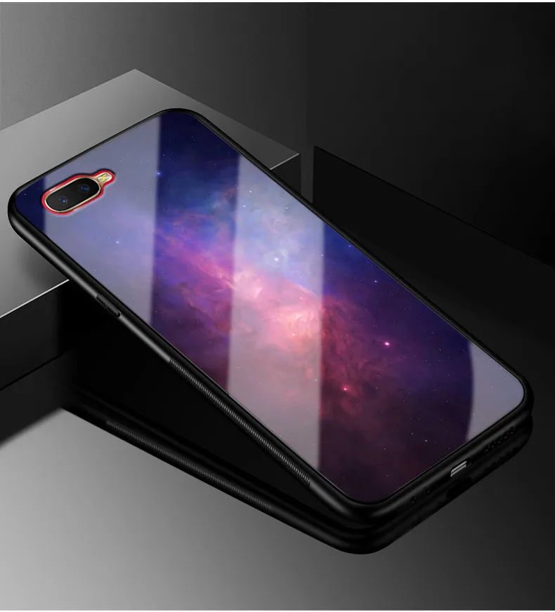 Для Coque Oppo RX17 Neo чехол из закаленного стекла твердая задняя крышка для OPPO RX17 Neo CPH1893 RX17Neo RX 17 Neo чехол силиконовый бампер - Цвет: Бежевый