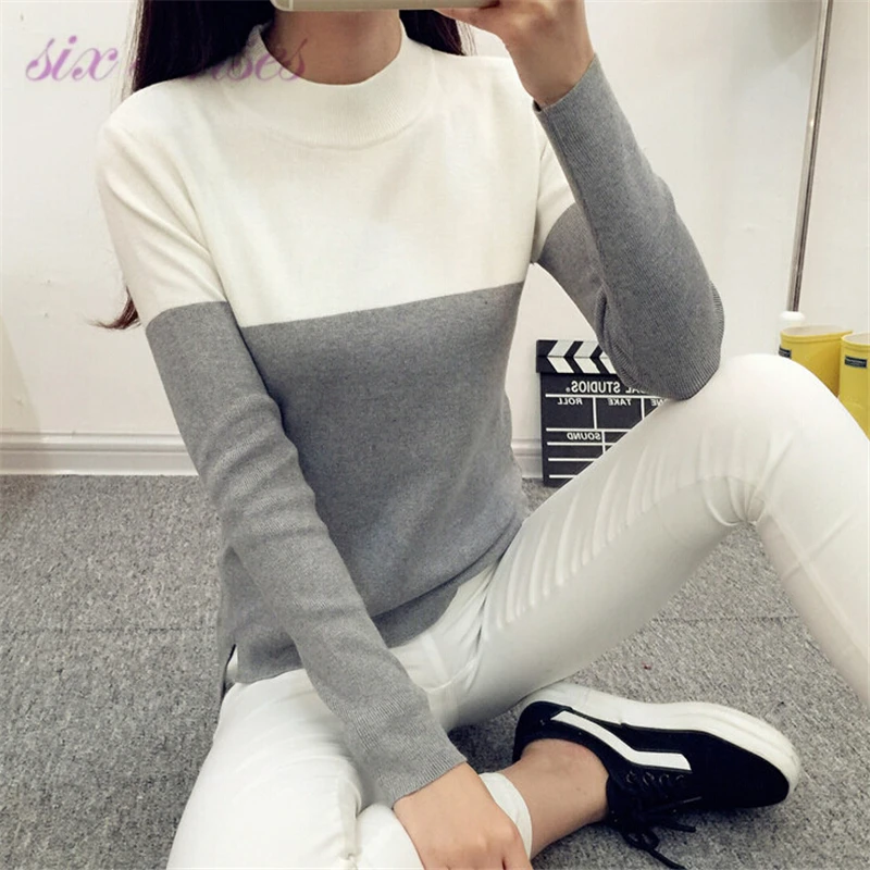 Осень 2016 новый женский пуловер повседневный короткий Модный свитер с длинным