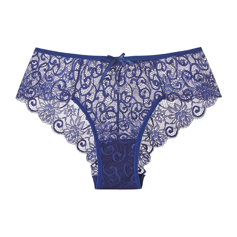 Blue briefs Женское нижнее белье, сексуальные трусики, кружевное Прозрачное нижнее белье, одноцветные трусы размера плюс, Размеры s m l xl для женщин - Цвет: Blue briefs