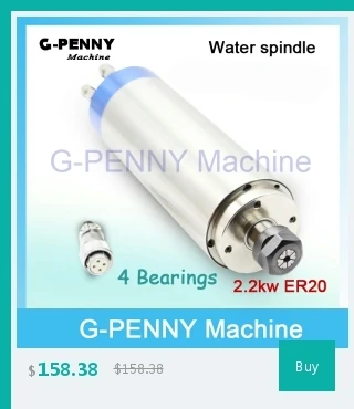 G-PENNY 2.2KW ER20 мотор шпинделя с водяным охлаждением CNC 80x230 мм 220 В/380 В 4 подшипника и 80 мм алюминиевый круглый кронштейн шпинделя