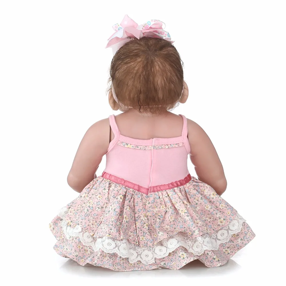 2" полный Силиконовый Reborn Baby Princess Girl более настоящий, как 55 см винил Bebe Новорожденные куклы для малышей Водонепроницаемые игрушки для дома