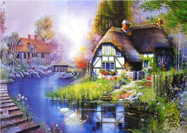 

5D DIY Diamond Painting landscape Villa Cross Stitch Full Diamond Scenery diamond Embroidery rhinestones Christmas gift
