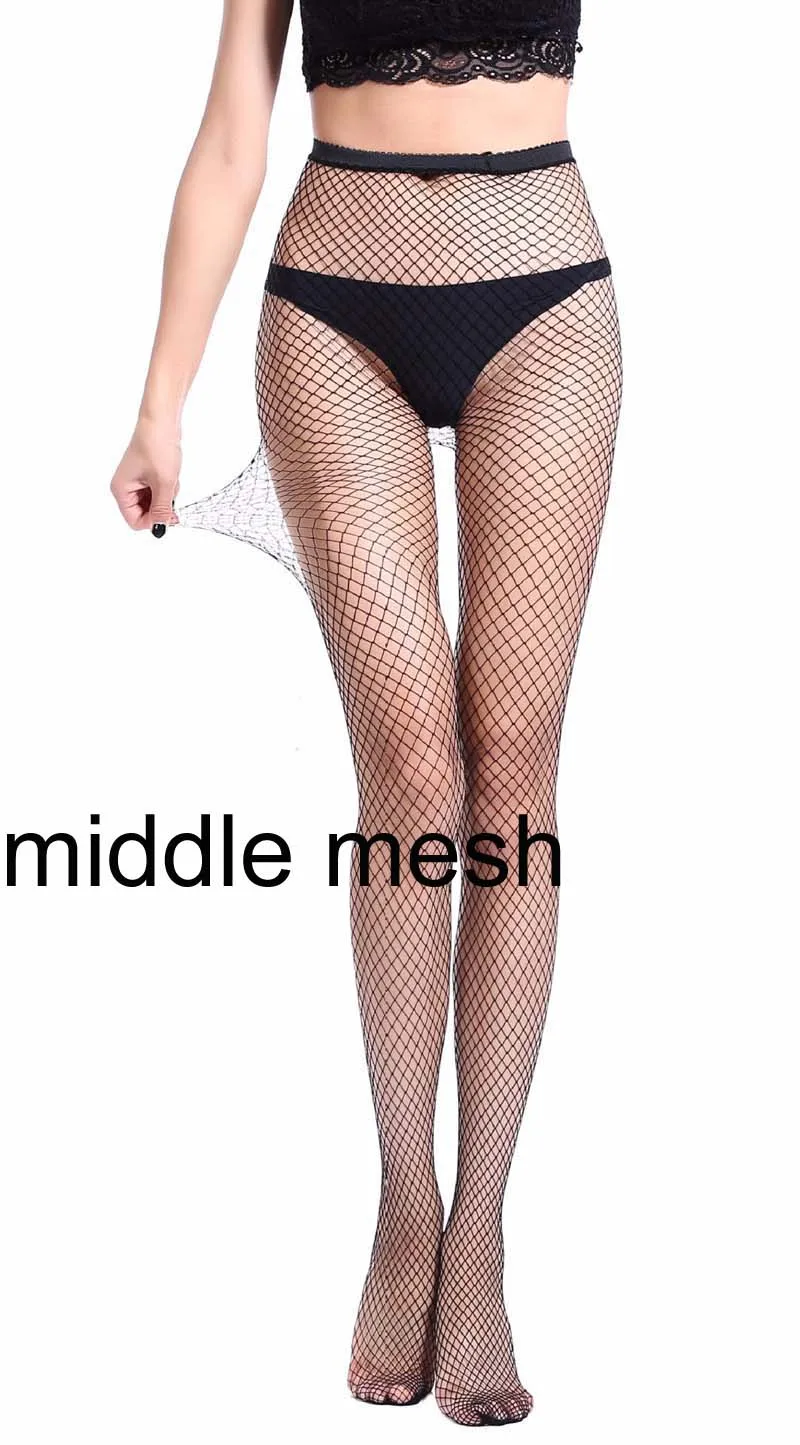 middle mesh Горячая Распродажа, женские длинные сексуальные ажурные чулки, рыбные колготки из сетки чулки в сетку нижнее белье, кожа, высокие чулки S07 - Цвет: middle mesh