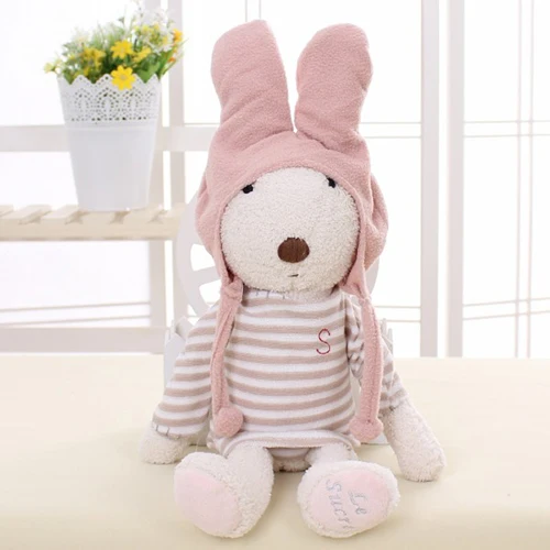 white Le sucre Kawaii rabbit 30 см одежда Одна Шляпа Кролик плюшевые детские мягкие игрушки куклы Подарки, одежду можно снять - Цвет: white
