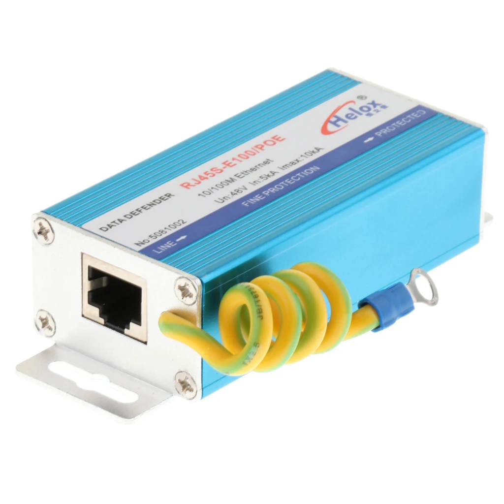 Ethernet Защита от перенапряжения PoE+ 100 Мбит/с RJ-45 LAN сеть гром молниеносный стабилизатор/разрядник защита молниеразрядник