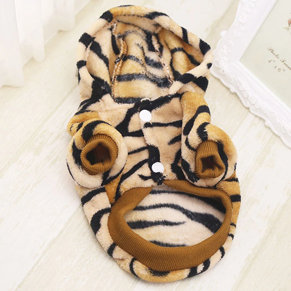 TINGHAO Pet Hoodie Coat Dog Jacket Puppy Tiger Stripes Shirt Winter Clothing Apparel | Дом и сад