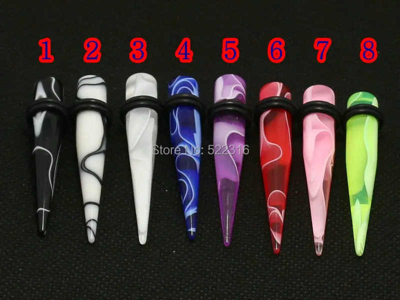 120 шт разного размера Акриловый Мраморный прямые ушные конические наборы затычка