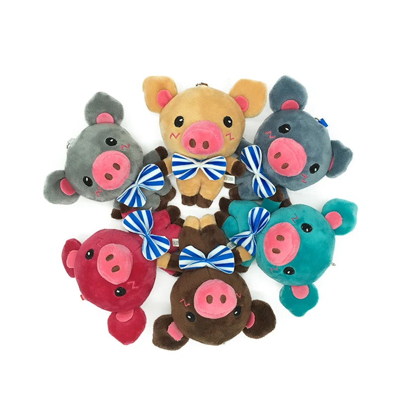 1 шт. 12 см Kawaii галстук бабочка свинья плюшевая сумка подвеска игрушки мягкие
