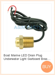 Синий светодиодный ЛОДКА дренажный прожектор Garboard Brass1/2 NPT морской Подводный фонарь 7 Вт
