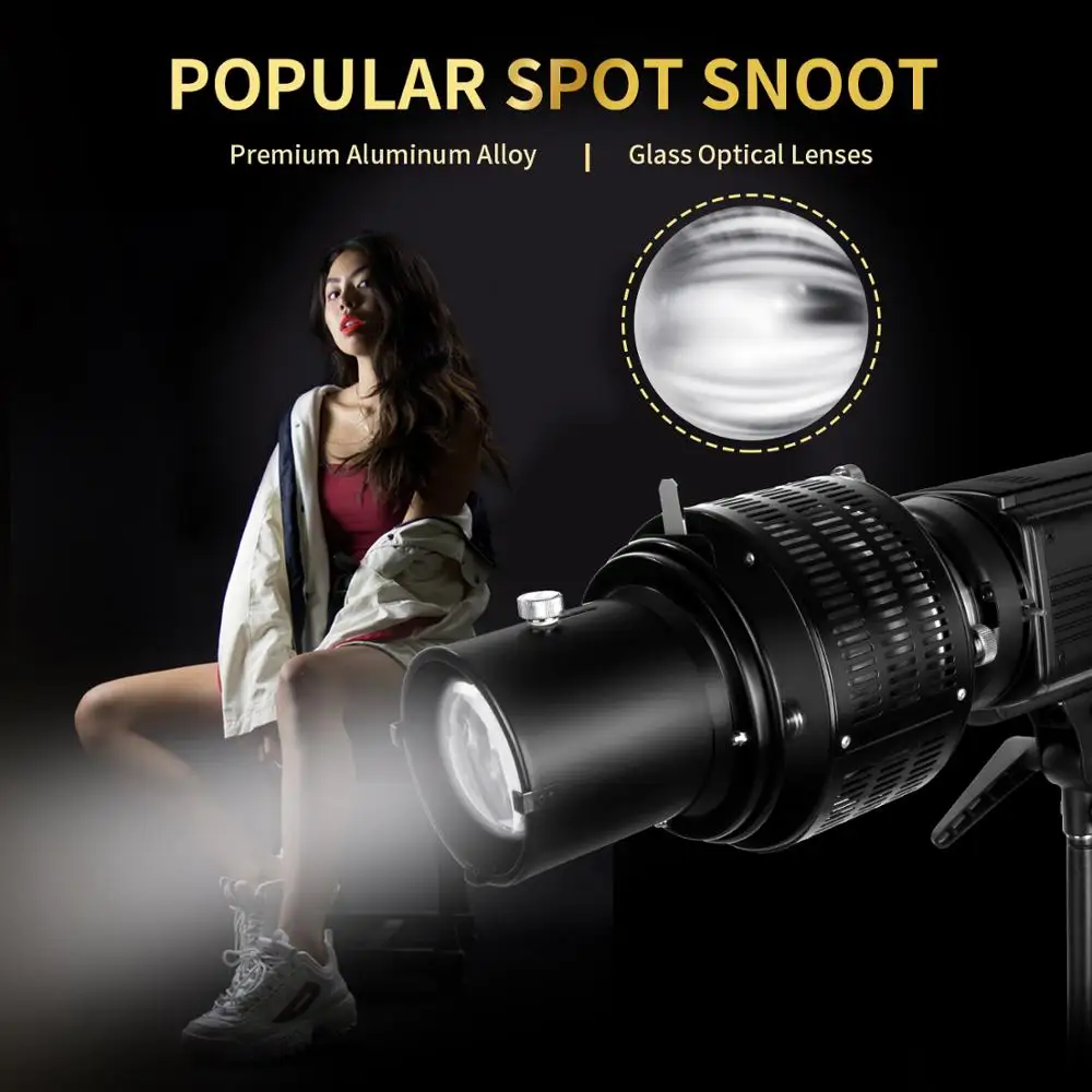 Neewer студия из алюминиевого сплава коническая точка Snoot с креплением Bowens для Monolight Фотография СВЕТОДИОДНЫЙ свет SL-60W SL-150W 200 Вт и т. д