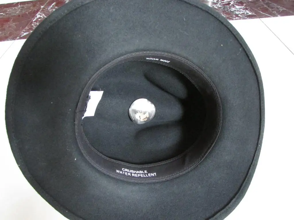 New 100% Wool Waterproof Fedoras Hat Men's Wrinkle-free Equestrian Hat Wide Brim Knight Cowboy Wool Cap Gentleman Hat B-8121