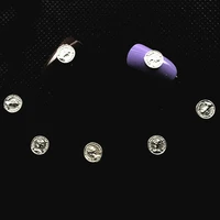 40pcs silver coins nail art decorations dazzling metal nail dekors round nailart supplies 3d retro studs design new arrive 2018