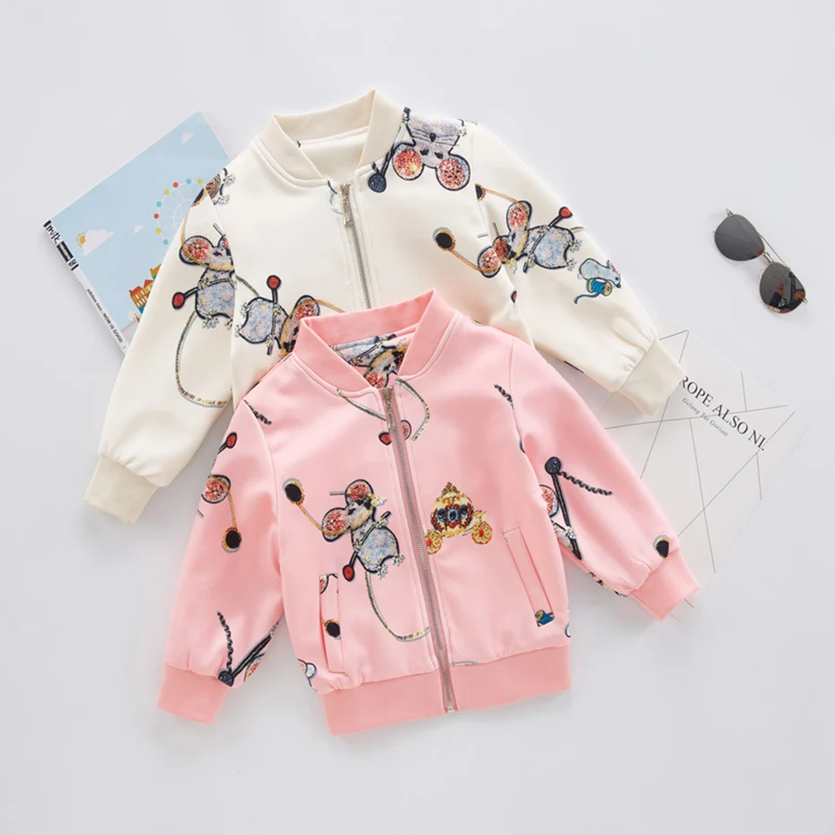 Big Girls Outerwear &amp Coats Spring Cartoon Upper Clothes For Long Sleeve Kids Jackets 6 8 10 12 Year | Детская одежда и обувь