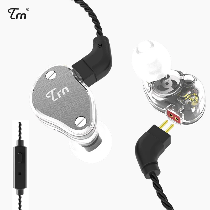 TRN V60 1BA с 2DD гибридные металлические наушники в ухо HIFI Monito спортивные наушники ушные наушники гарнитура 2Pin Съемная TRN V80/V20