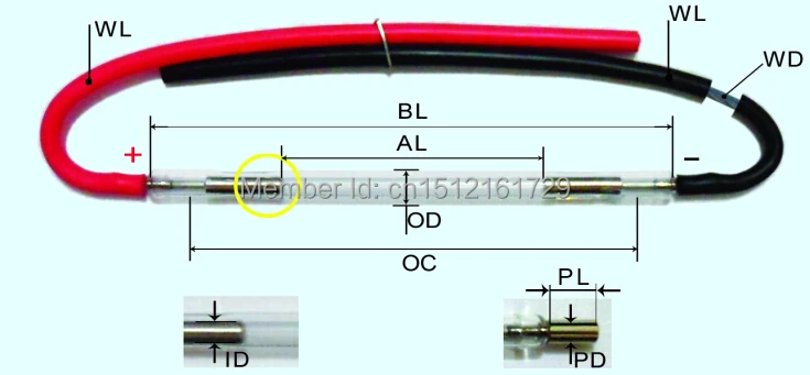 Ipl лампа: 7*65* 130F-провод(10 штук заказа)/Великобритания для ксеноновой импульсной лампы/код лампы: F981/код лампы: F985