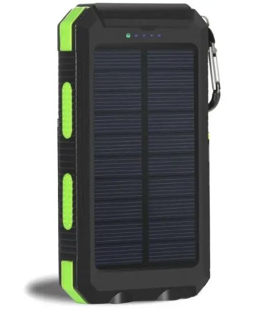 Зеленый Ggx Energy 8000 мАч переносная солнечная батарея зарядное устройство для телефона открытый кемпинг компас+ защита от пыли/воды+ светодиодный свет+ 2xUSB выход - Цвет: Зеленый