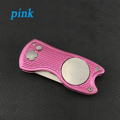 1 шт., нержавеющая сталь, вилка для гольфа, зеленая вилка для гольфа, тренировочный инструмент для гольфа Divot, инструмент для ремонта, инструмент для удаления паза - Цвет: pink