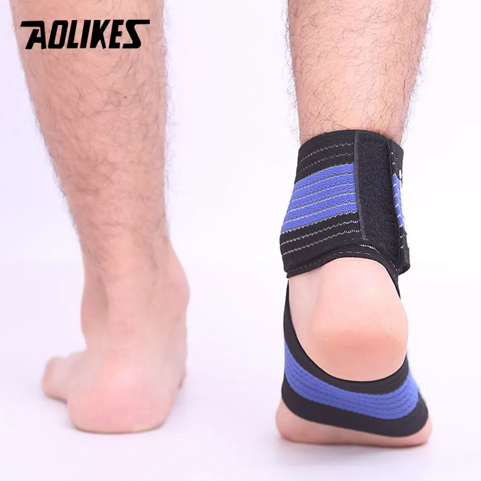 AOLIKES 1 шт. профессиональный спортивный штамм обертывания бинтов Эластичный лодыжки Поддержка колодки Защита лодыжки повязка на лодыжку защита тренажерный зал