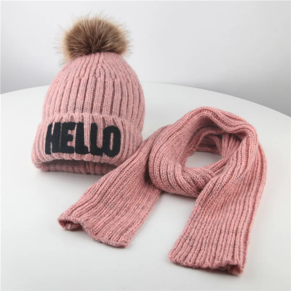 ARLONEET Cap Baby Girsl Boys Winter Cotton Knit Beanie Headwear Hat +Scarf Acrylic fiber design girls 40cm Warm | Детская одежда и