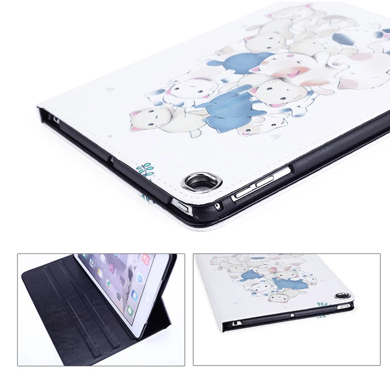 Чехол для iPad Air 1/2 9 7 дюймов Прекрасный Мультфильм Окрашенные отойти 2/3/4 Folio Shell Wake UP