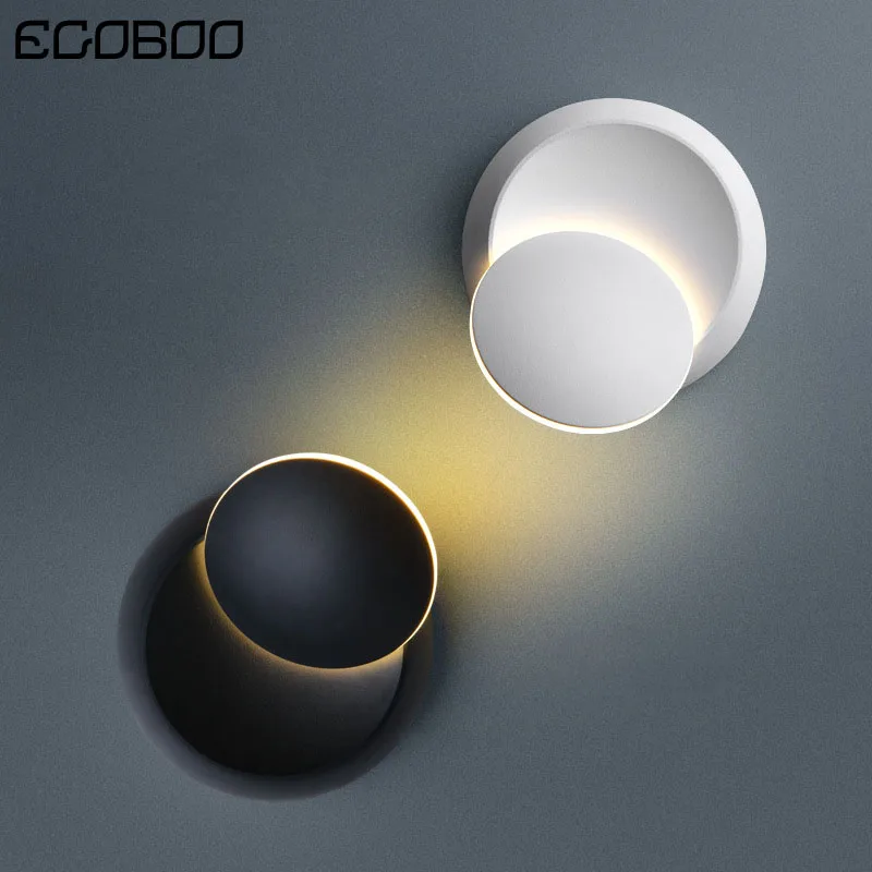 LED light 360 degree rotating white wall lamp bedside bedroom living room staircase aisle lighting | Лампы и освещение