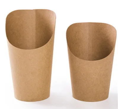 kraft paper 100 шт 12 унций 16 унций крафт-бумага выпечка кексов чипы жареная курица упаковка Чашки Десерт, мороженое гайка одноразовые упаковочные коробки - Цвет: kraft paper