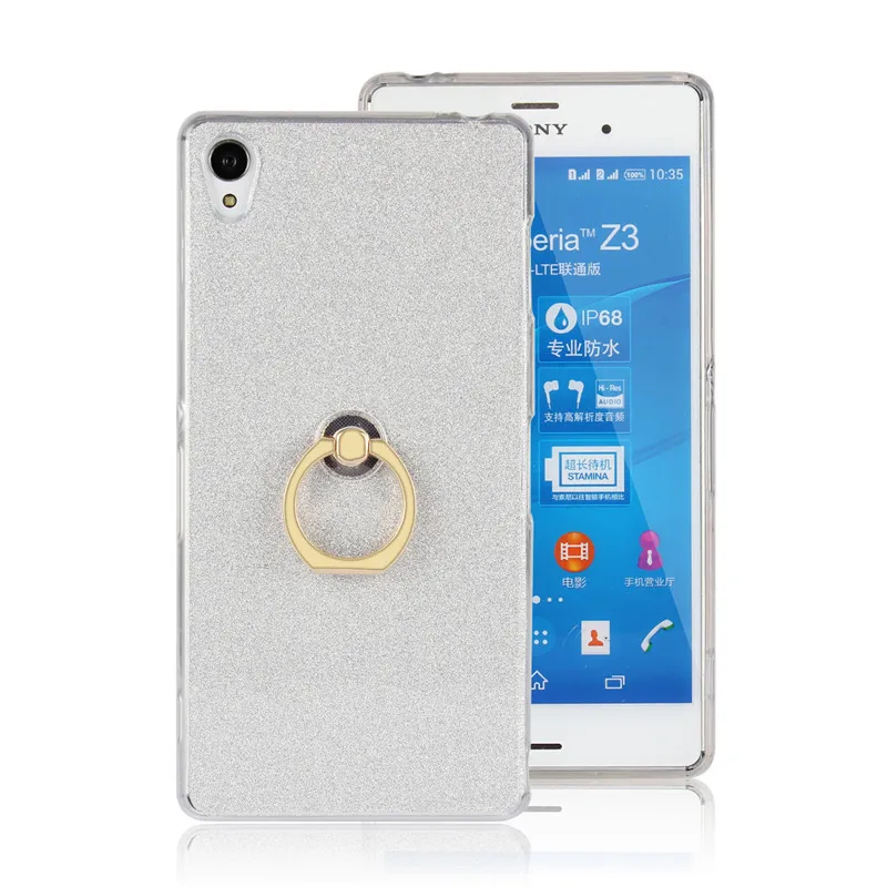 Модный силиконовый чехол с держателем для Sony Xperia Z3 прозрачный мягкий ТПУ