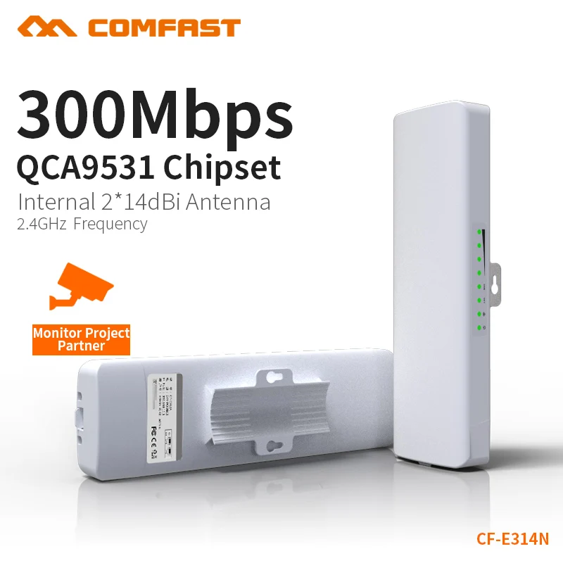 COMFAST 300 Мбит/с Открытый CPE 2,4G wifi мост 5 км Watchdog чип удлинитель приемник CPE маршрутизатор 48 в POE wifi маршрутизатор 1 пара CF-E314N