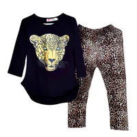 autumn girls leopard t shirt baby female clothing sets kids girls clothes set children full sleeve leopard t shirt legging pants