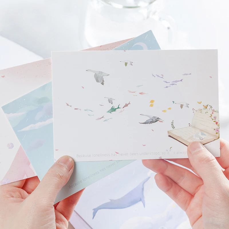 30 шт./кор. Вселенной КИТ Открытка Мультфильм поздравительная карточка на Новый