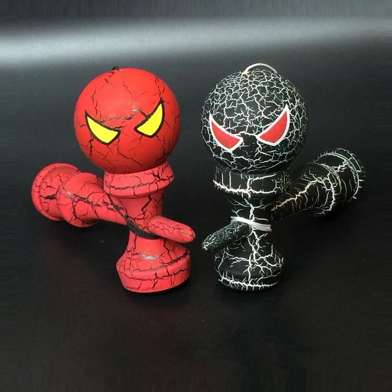 

1 Piece Wooden Full Crack Kendama Professional Cartoon Skillful Jumbo Spider Kendama Outdoors Juggling Game Ball Toys for Gift