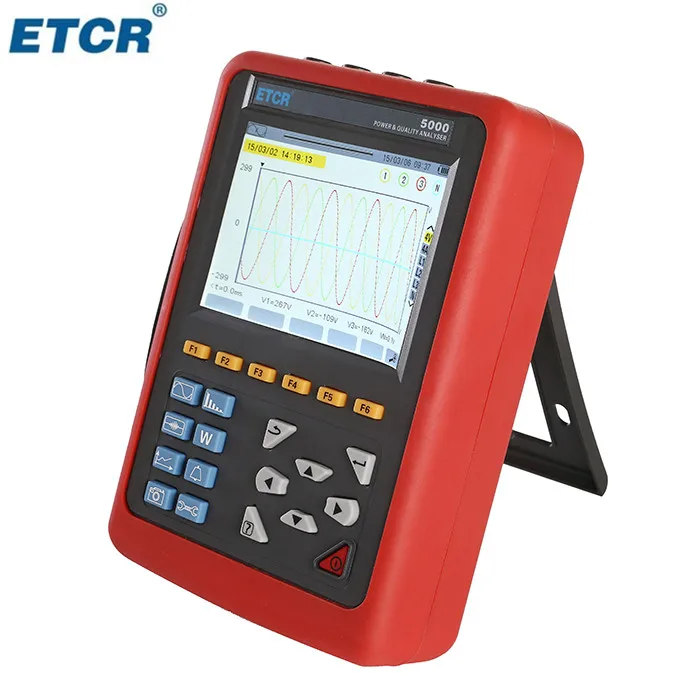 Анализатор качества питания ETCR5000 3 фазы Многофункциональный монитор качества питания с ETCR040B токовым зажимом