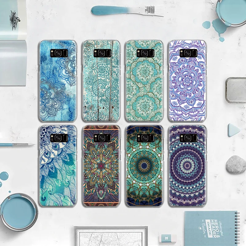 Красочные крем Мандала Цветочный узор для samsung Galaxy A3 A5 A8 J3 J5 J7 2015 2016 2017 2018 Grand Prime