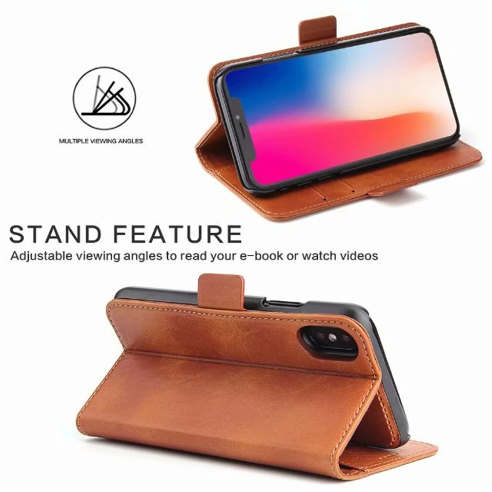Anyrow Removable Leather Case For iphone X Cover Wallet Card Slot Pattern Magnetic Shell On Apple 10 Pouch Phone Cases Bag |