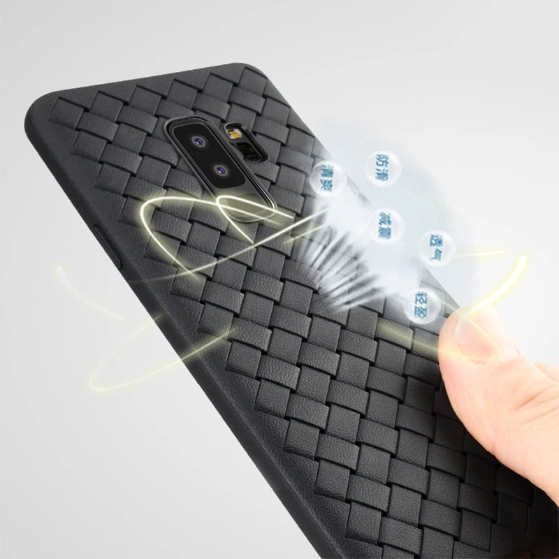 Роскошный чехол для Samsung Galaxy S9 S8 Plus Note 8 A5 A7 A6 A8 J4 J6 9 из плетеной кожи Мягкая